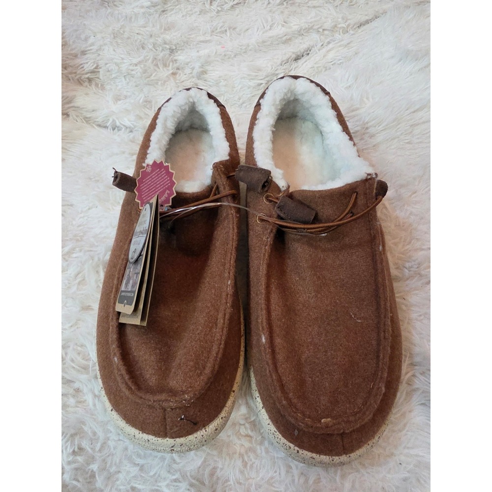 NWT Lamo Men's Samuel Slip-On Shoes - Brown Boiled Wool - Size 9